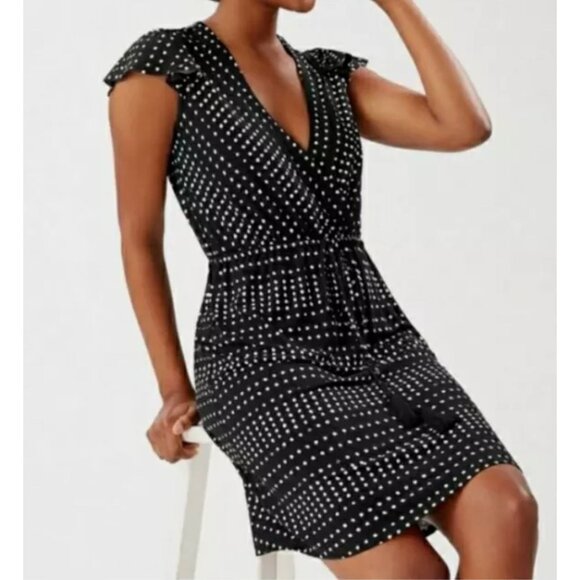 Tommy Bahama Dunmore‎ Dot Black Dress Tassel Ties Size Medium Summer Vacation - Picture 10 of 10